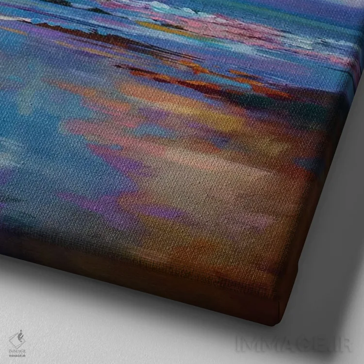 تابلو رؤیاها و بازتابها اثر لئون دوونیس - نمای نزدیک بافت بوم