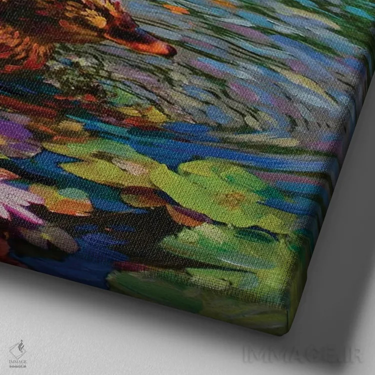 تابلو آرزوهای رنگارنگ اثر لئون دوونیس - نمای نزدیک بافت بوم