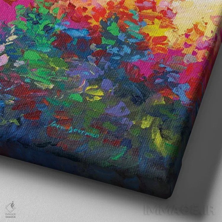 تابلو به سوی جنگل رؤیاها اثر لئون دوونیس - نمای نزدیک بافت بوم