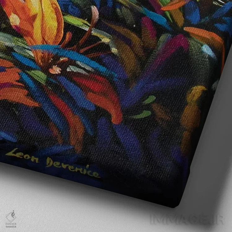 تابلو لبخند زمین اثر لئون دوونیس - نمای نزدیک بافت بوم