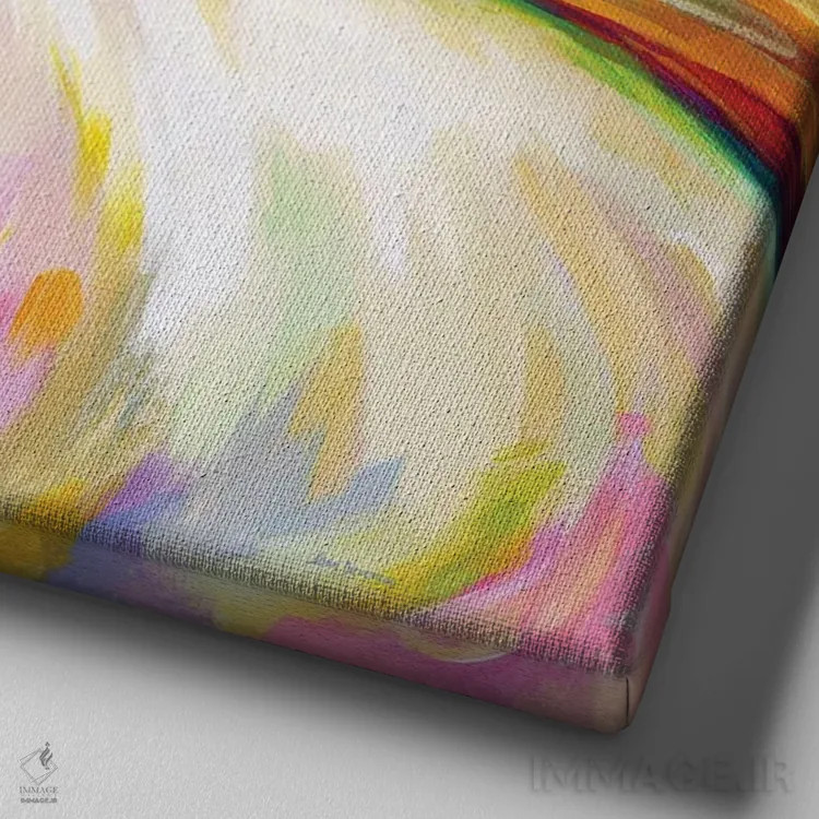 تابلو اسب برازنده اثر لئون دوونیس - نمای نزدیک بافت بوم