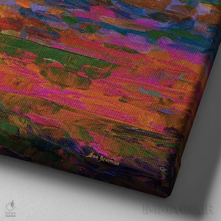 تابلو برداشتهایی از بعدازظهر اثر لئون دوونیس - نمای نزدیک بافت بوم