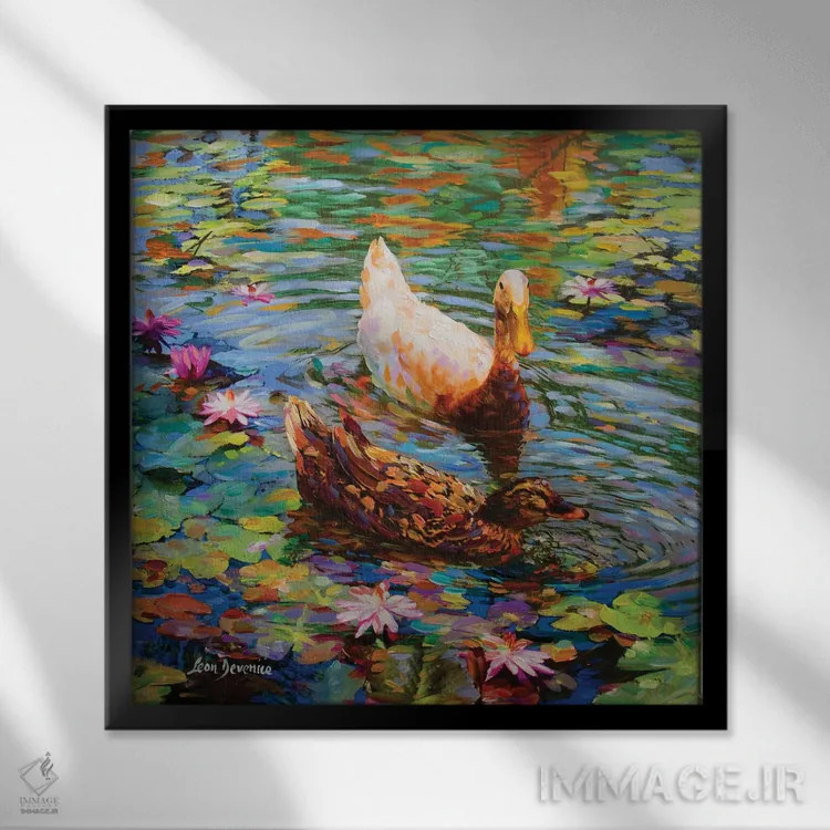 تابلو آرزوهای رنگارنگ اثر لئون دوونیس - نمای قابدار مشکی