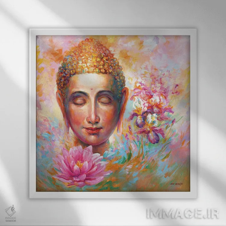 تابلو بودا اثر لئون دوونیس - نمای قابدار سفید
