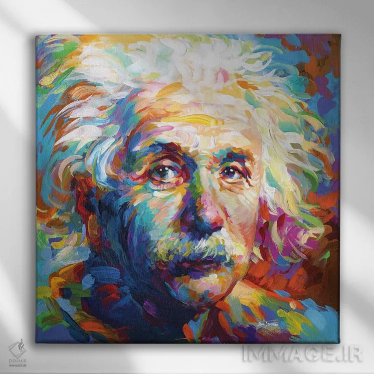تابلو انیشتین اثر لئون دوونیس - نمای روبهرو روی دیوار