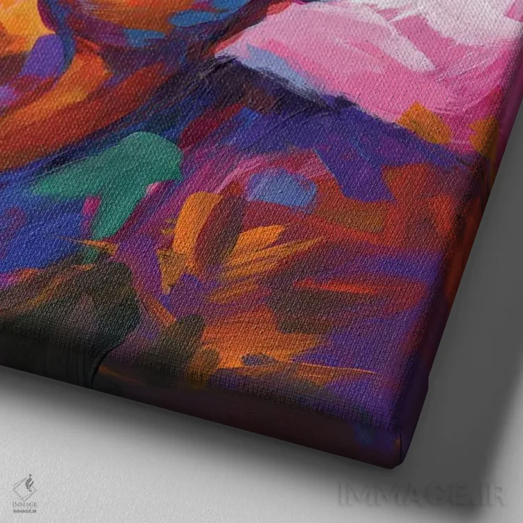 تابلو نلسون ماندلا اثر لئون دوونیس - نمای نزدیک بافت بوم