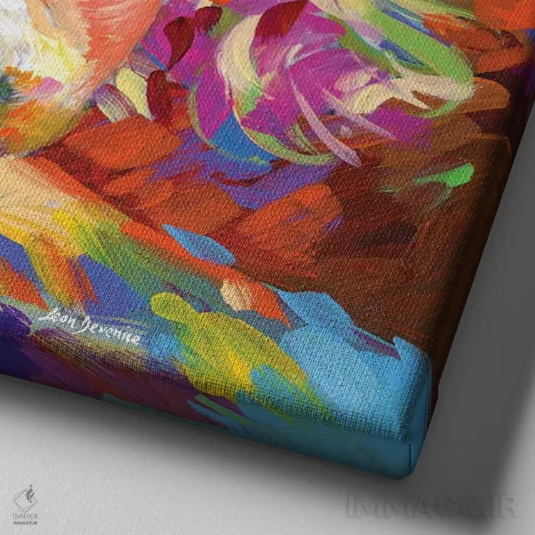 تابلو انیشتین اثر لئون دوونیس - نمای نزدیک بافت بوم