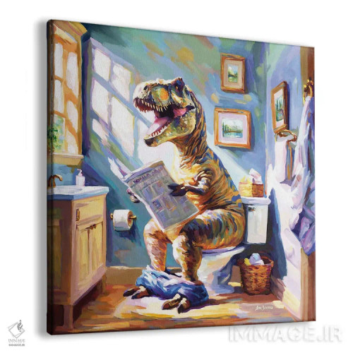 تابلو طنز روزانه دایناسور اثر لئون دوونیس - نمای پرسپکتیو محصول