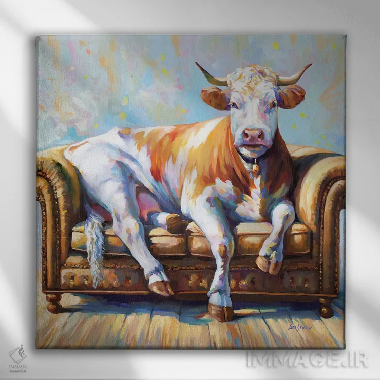 تابلو روز تعطیل گاو اثر لئون دوونیس - نمای روبهرو روی دیوار