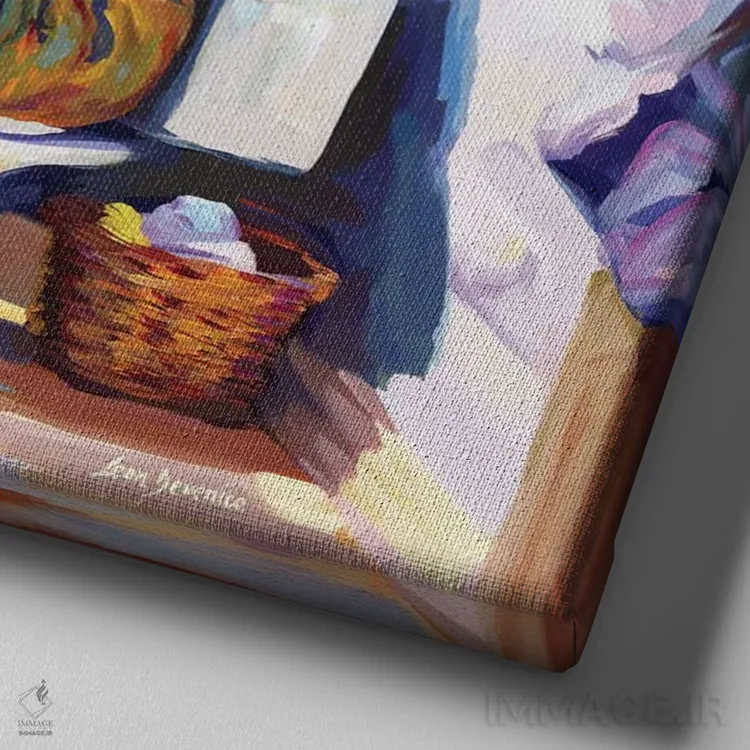 تابلو طنز روزانه دایناسور اثر لئون دوونیس - نمای نزدیک بافت بوم