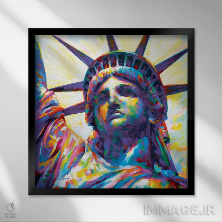 تابلو Nyc,بانوی آزادی، نیویورک اثر لئون دوونیس - نمای قابدار مشکی