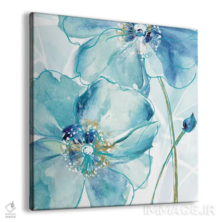 تابلو شقایق بهاری آبی ۲ اثر ماریا دونوان - نمای پرسپکتیو محصول