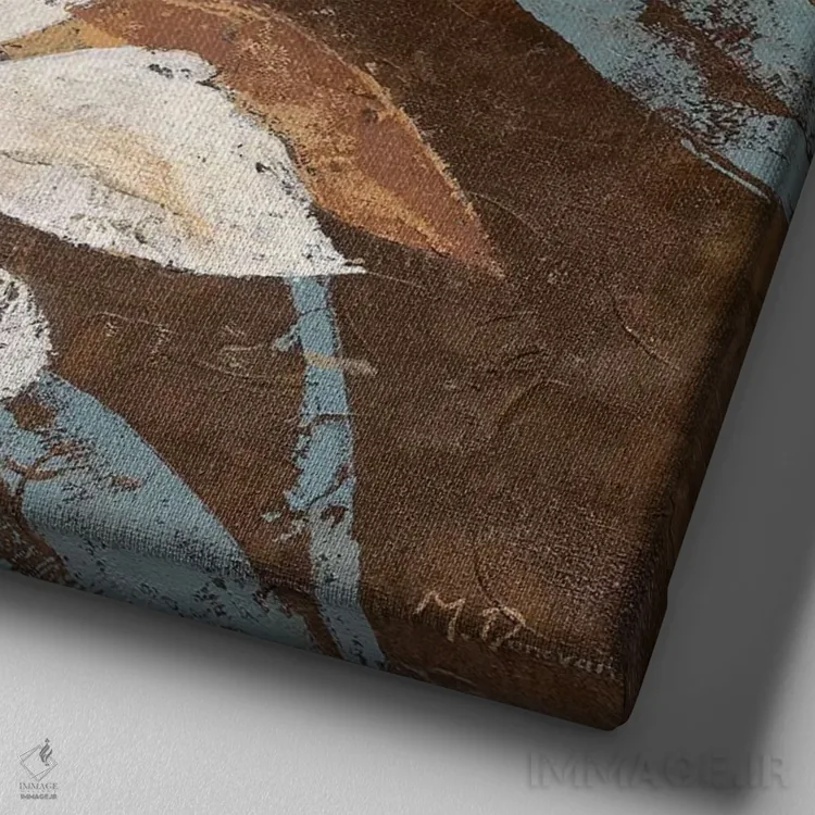 تابلو گلها روی شکلات ۱ اثر ماریا دونوان - نمای نزدیک بافت بوم