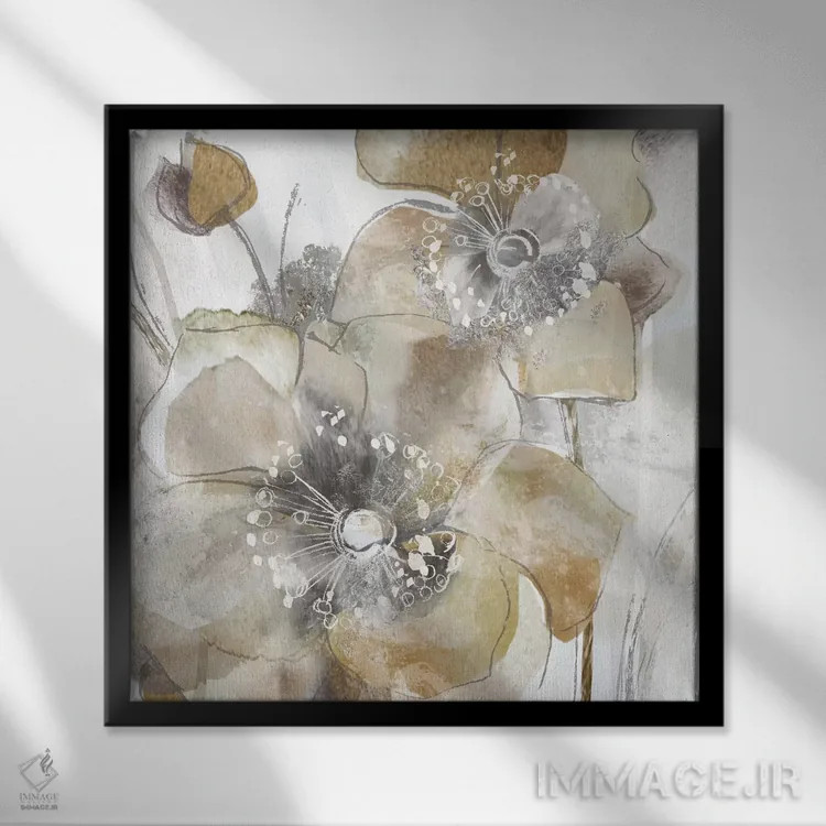 تابلو شقایق بهاری تاپه ۲ اثر ماریا دونوان - نمای قابدار مشکی