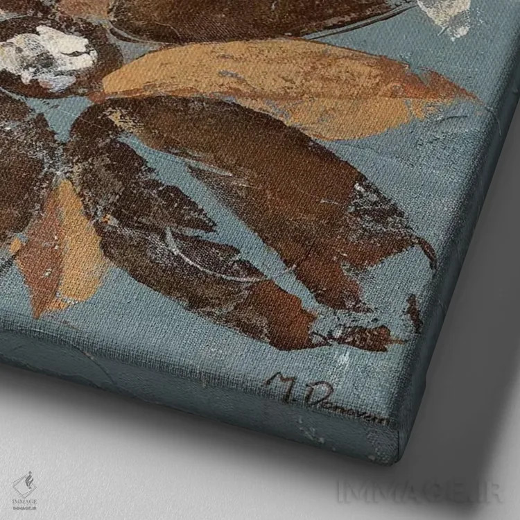 تابلو گلها روی شکلات ۳ اثر ماریا دونوان - نمای نزدیک بافت بوم