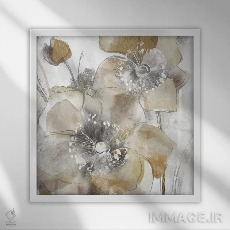 تابلو شقایق بهاری تاپه ۲ اثر ماریا دونوان - نمای قابدار سفید