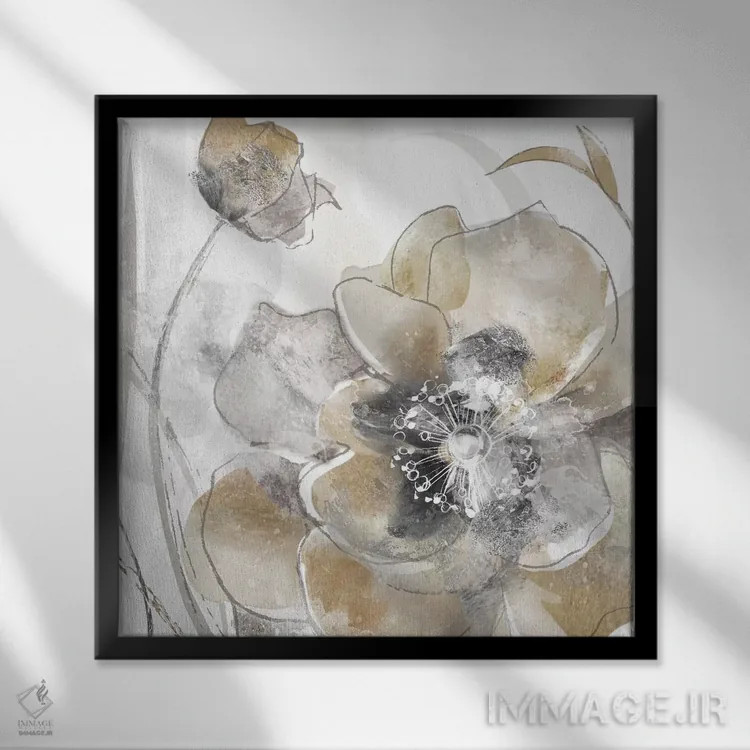 تابلو شقایق بهاری تاپه ۱ اثر ماریا دونوان - نمای قابدار مشکی