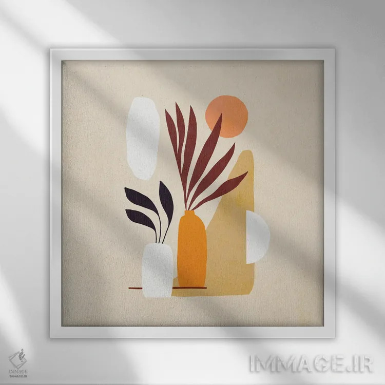 تابلو اشکال طبیعت ۱ اثر دومینیک واری - نمای قابدار سفید