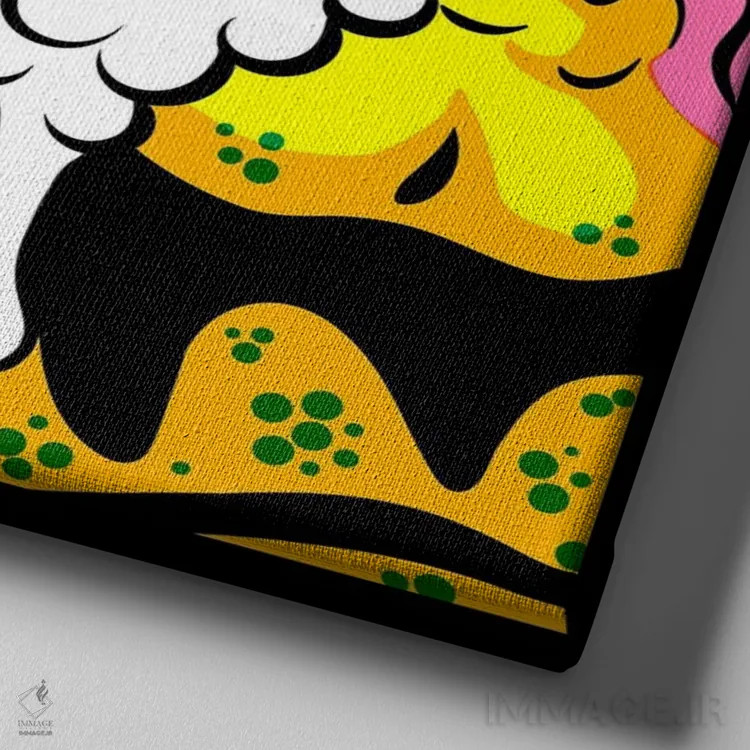 تابلو یک دهان بزرگ و تمیز II اثر داوی آلوِس - نمای نزدیک بافت بوم