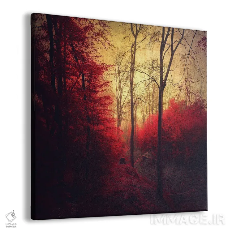 تابلو جنگل سرخ یاقوتی اثر دیرک وستنهاگن - نمای پرسپکتیو محصول