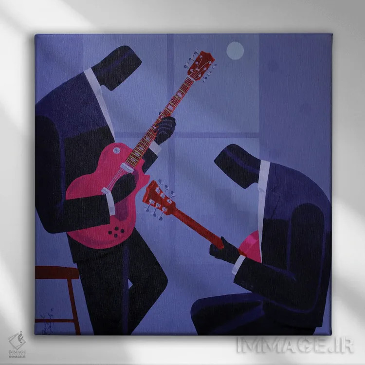 تابلو ریتمهای شبانه اثر دارل دنیلز - نمای روبهرو روی دیوار