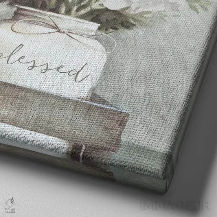 تابلو شیشههای گل سفید اثر داگوود پورتفولیو (استودیو) - نمای نزدیک بافت بوم