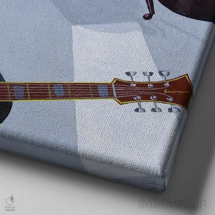 تابلو تیم جادهای (پشت صحنه اجراها) اثر دارل دنیلز - نمای نزدیک بافت بوم