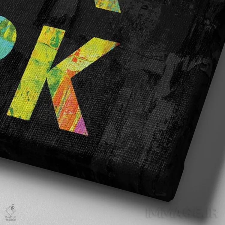 تابلو اثر خود را بهجا بگذار (رنگی) اثر جیمی مکداول - نمای نزدیک بافت بوم