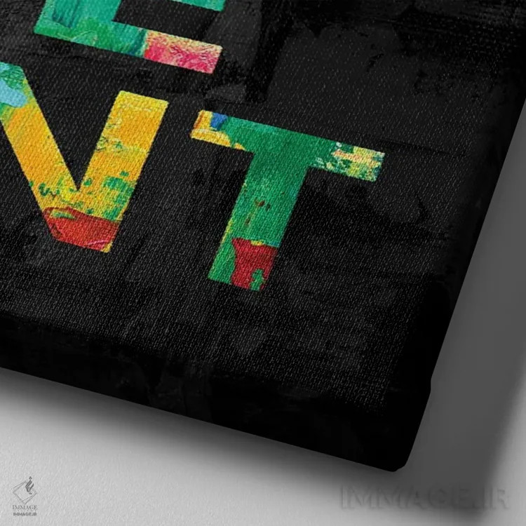 تابلو زندگیات را ارزشمند کن (روی مشکی) اثر جیمی مکداول - نمای نزدیک بافت بوم