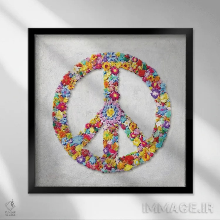 تابلو نماد صلح اثر جیمی مکداول - نمای قابدار مشکی