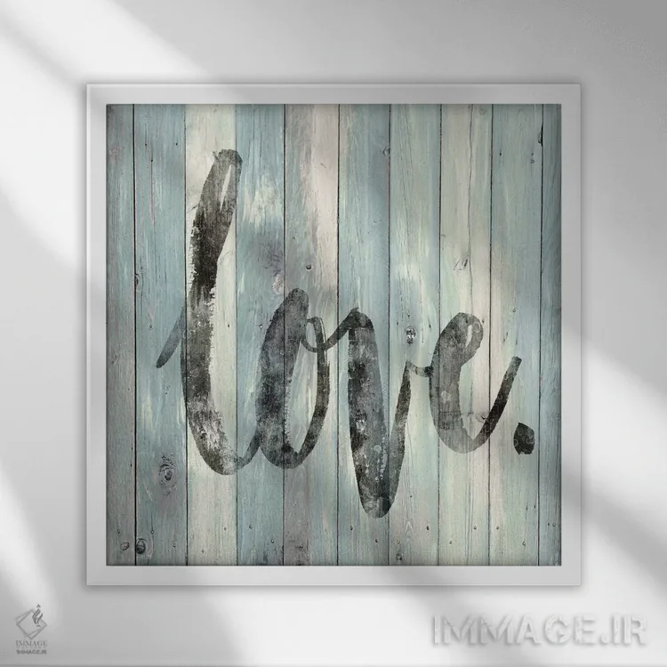 تابلو عشق. (روی چوب) اثر جیمی مکداول - نمای قابدار سفید