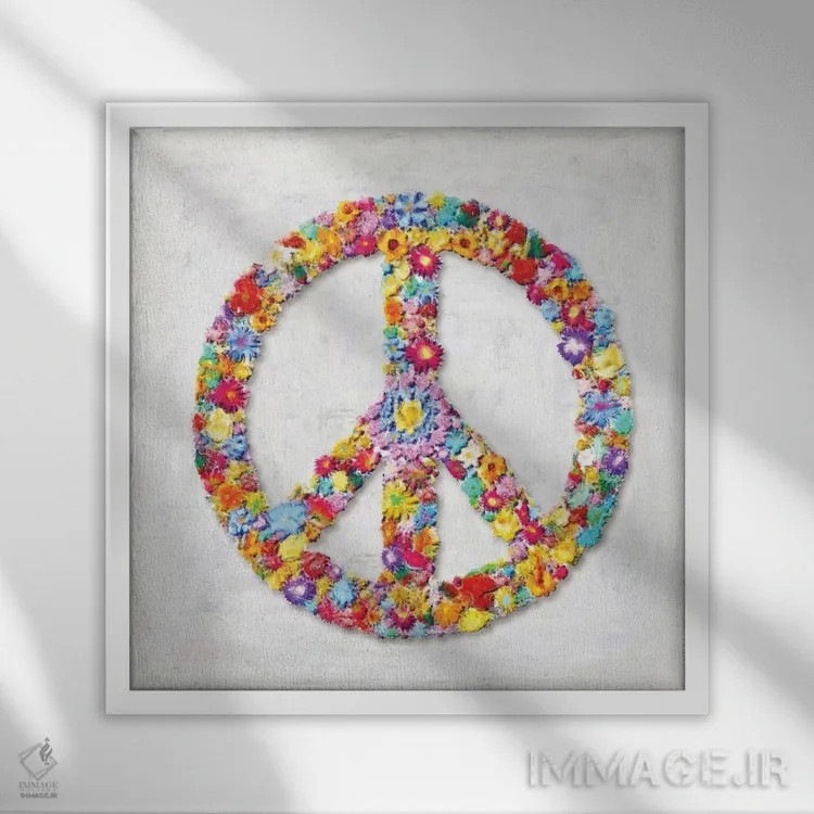 تابلو نماد صلح اثر جیمی مکداول - نمای قابدار سفید