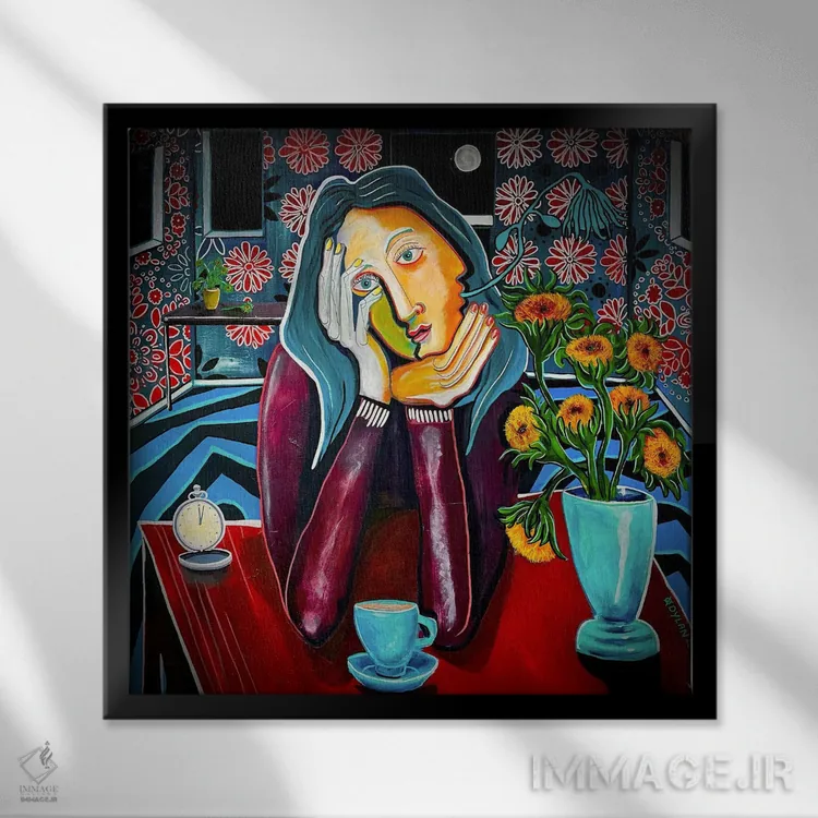 تابلو بلوز نیمهشب اثر دیلان گیِل - نمای قابدار مشکی