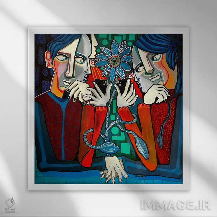 تابلو عشق مدرن اثر دیلان گیِل - نمای قابدار سفید