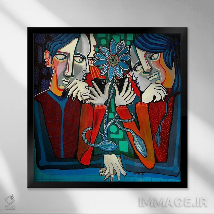 تابلو عشق مدرن اثر دیلان گیِل - نمای قابدار مشکی