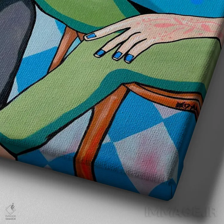 تابلو زمان التیام اثر دیلان گیِل - نمای نزدیک بافت بوم