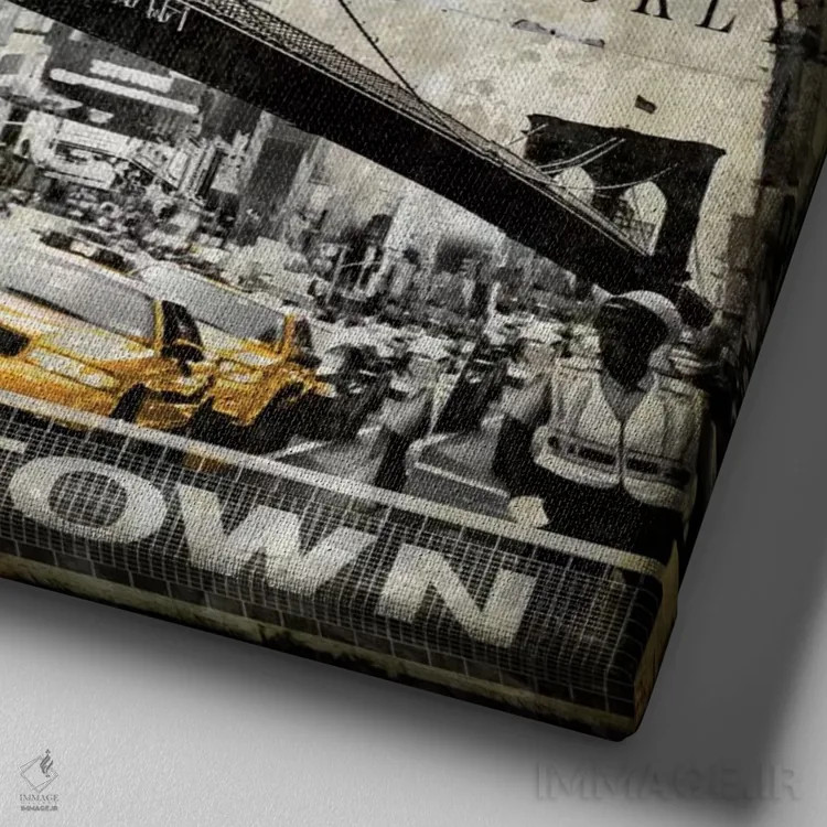 تابلو نمادهای نیویورک سیتی اثر دیلان متیوز - نمای نزدیک بافت بوم