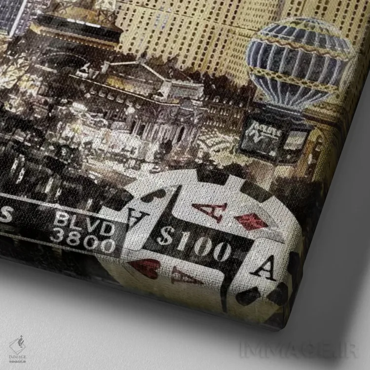 تابلو لاس وگاس اثر دیلان متیوز - نمای نزدیک بافت بوم