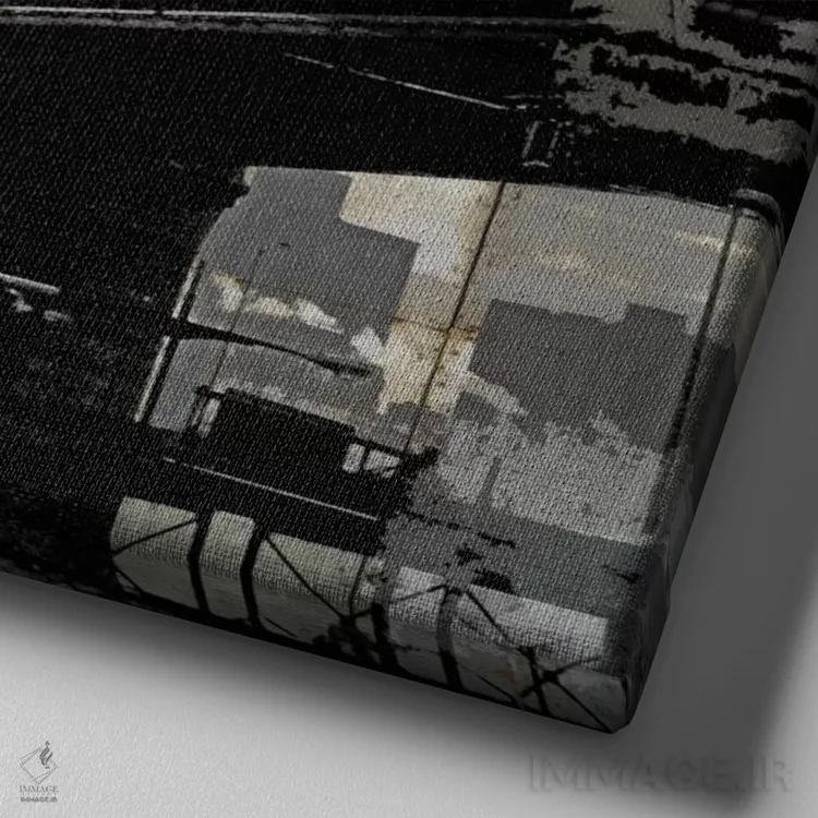 تابلو صنعتی نیویورک ۱ اثر دیلان متیوز - نمای نزدیک بافت بوم