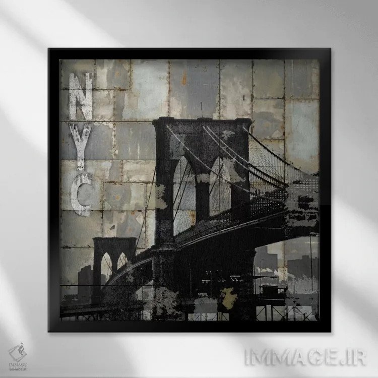 تابلو صنعتی نیویورک ۱ اثر دیلان متیوز - نمای قابدار مشکی