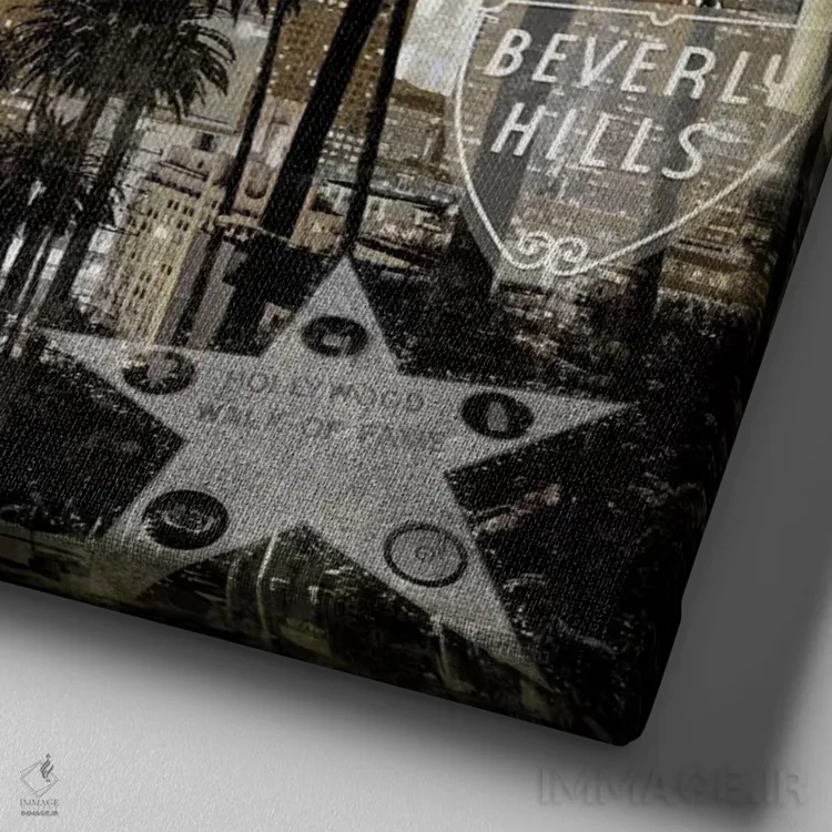 تابلو نمادهای لسآنجلس اثر دیلان متیوز - نمای نزدیک بافت بوم