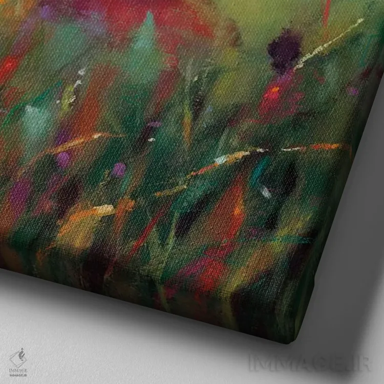 تابلو فرارسیدن شب اثر دانا یانگ - نمای نزدیک بافت بوم