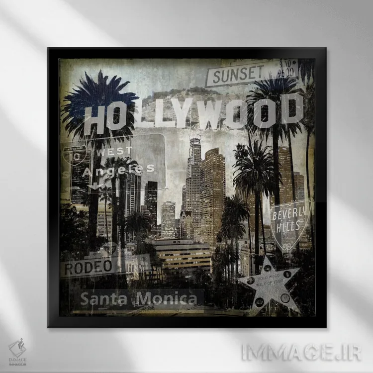 تابلو نمادهای لسآنجلس اثر دیلان متیوز - نمای قابدار مشکی