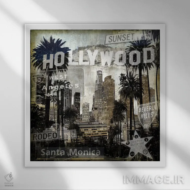 تابلو نمادهای لسآنجلس اثر دیلان متیوز - نمای قابدار سفید