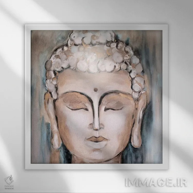 تابلو بودا اثر رباورهاا کریستوا - نمای قابدار سفید