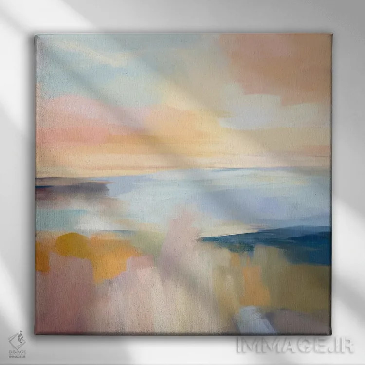 تابلو آرامش پاستلی اثر رباورهاا کریستوا - نمای روبهرو روی دیوار