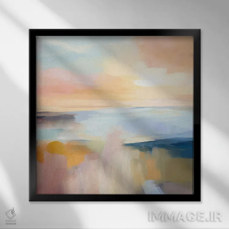 تابلو آرامش پاستلی اثر رباورهاا کریستوا - نمای قابدار مشکی