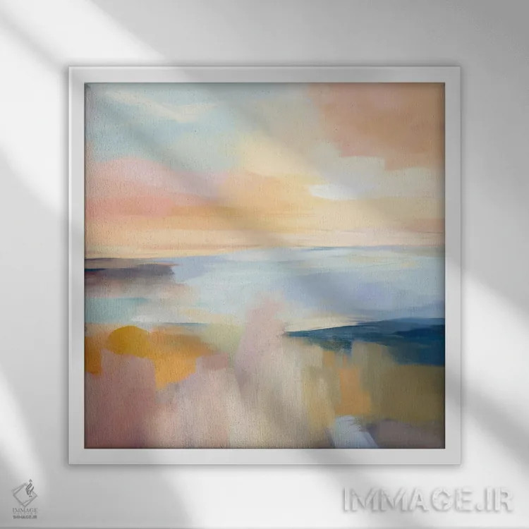 تابلو آرامش پاستلی اثر رباورهاا کریستوا - نمای قابدار سفید
