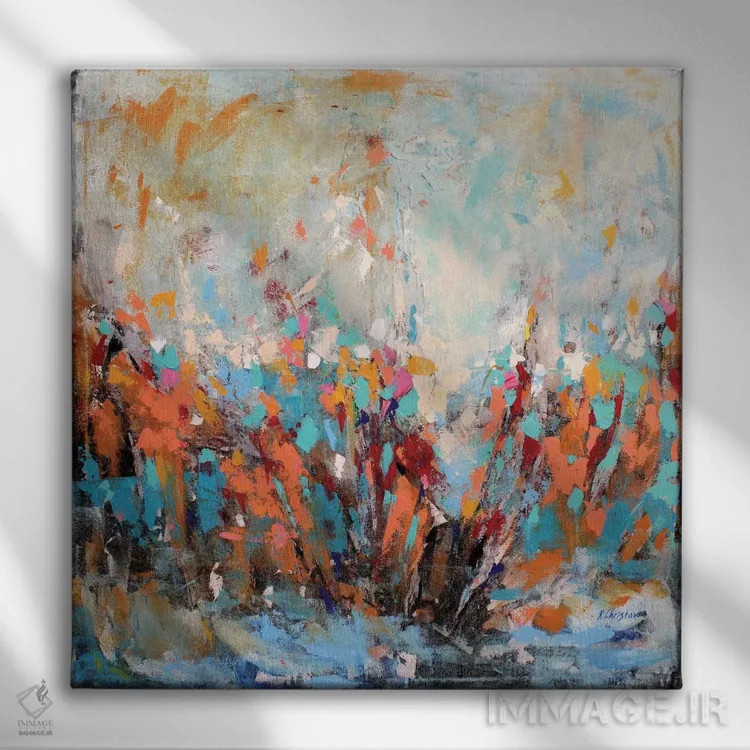 تابلو باغ انتزاعی اثر رباورهاا کریستوا - نمای روبهرو روی دیوار