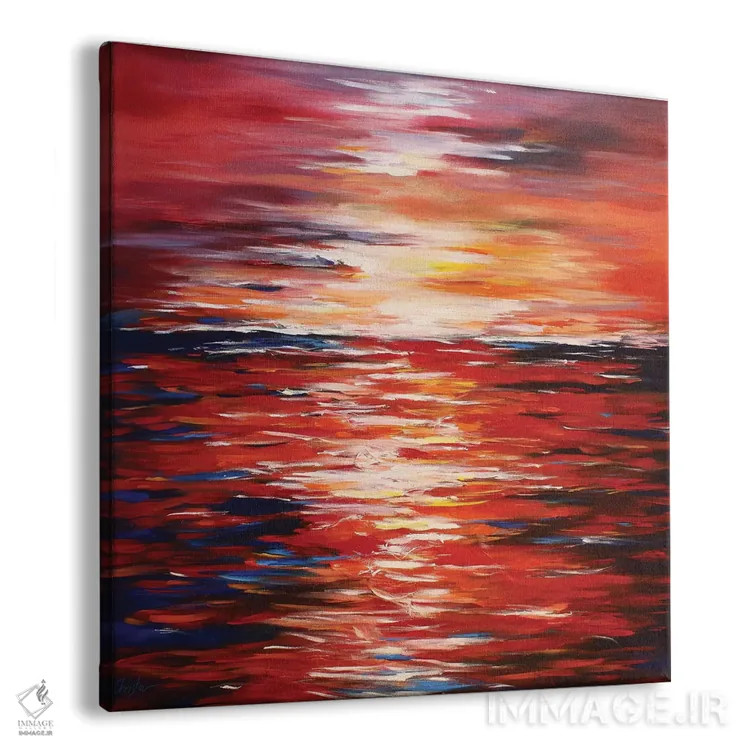 تابلو منظرهٔ انتزاعی در قرمز اثر رباورهاا کریستوا - نمای پرسپکتیو محصول